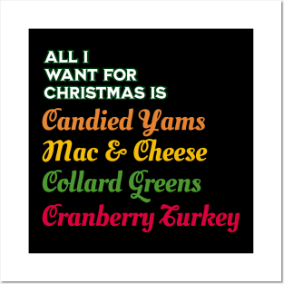 Christmas Greens Yam Mac Turkey Posters and Art